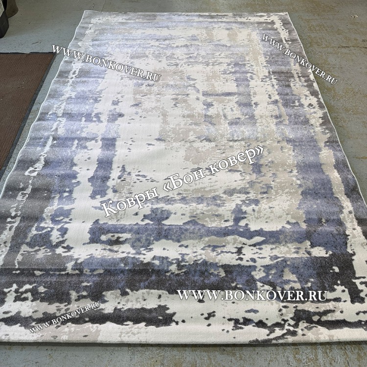 Ковер в гостиную дизайн 08 Синий с Серым