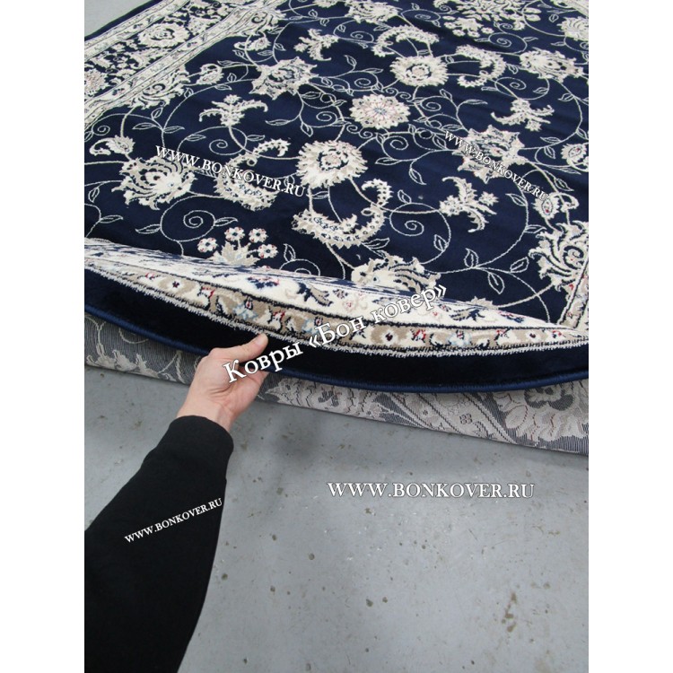 Турецкий Ковер Для гостиной дизайн 79 синий Овал