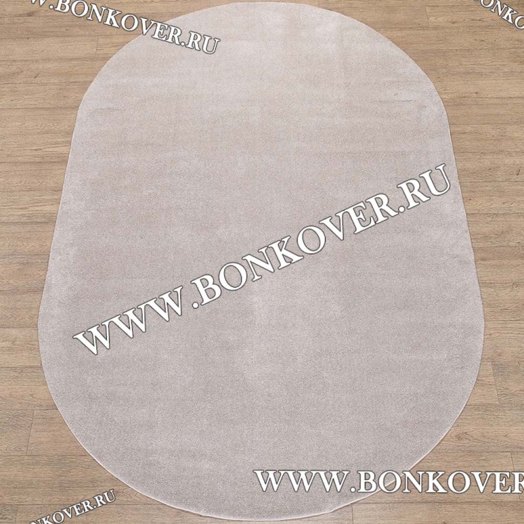 Однотонный Бежевый Ковер Дизайн 04 Овал