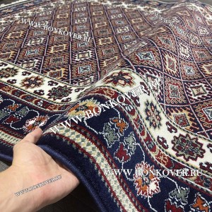 Ковер с восточным орнаментом Дизайн 02 Синий Прямоугольный