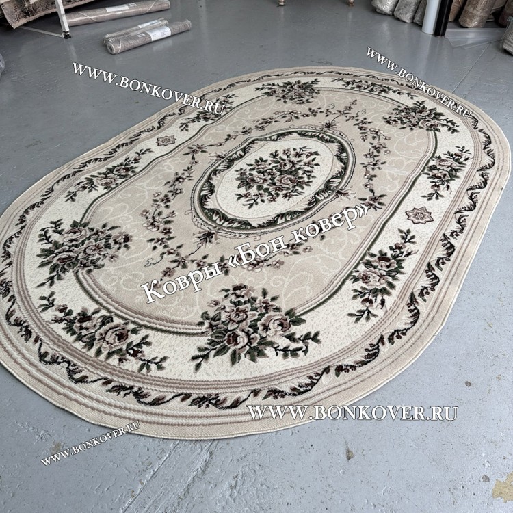 Ковер Лайт Карпет New 4 Дизайн 01 Бежевый Овал