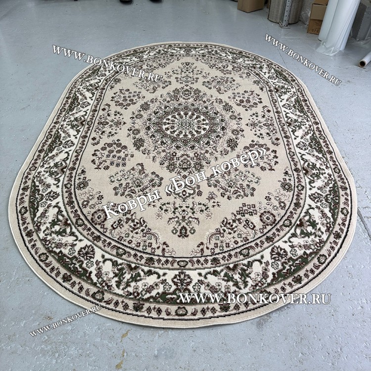 Ковер Лайт Карпет Медальон 29829 Бежево-Коричневый Овал