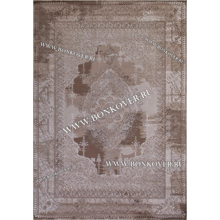 Турецкий Ковер Для Гостиной Дизайн 02 Бежево-Коричневый Прямоугольный