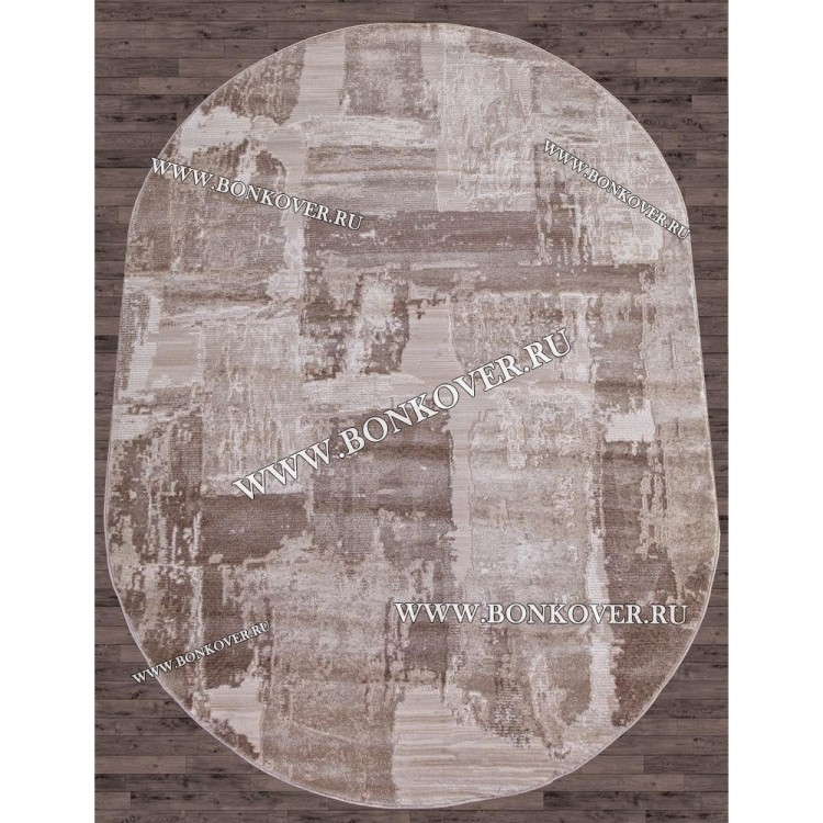 Турецкий Ковер Для Гостиной Дизайн 06 Бежево-Коричневый Овальный