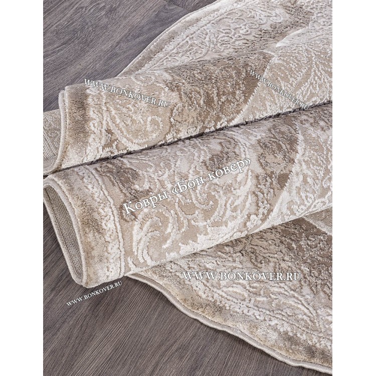 Классический ковер дизайн 84 Бежево-Коричневый овал